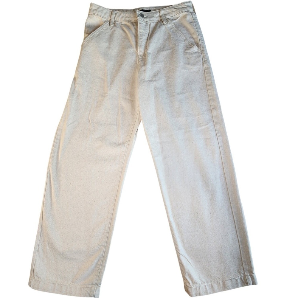 BANANA REPUBLIC Straight Jeans Womens 31/12 Cream Cotton Blend Stretch
